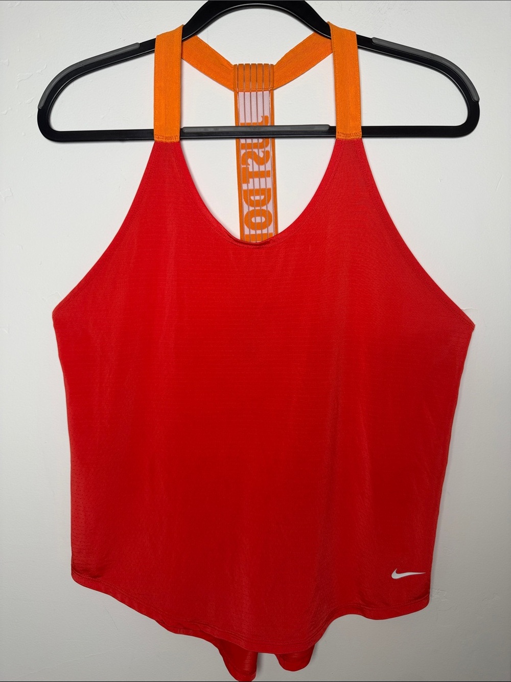 Nike just do it Red Tank Top Orange Straps activewear Small yoga gym dri-fit S